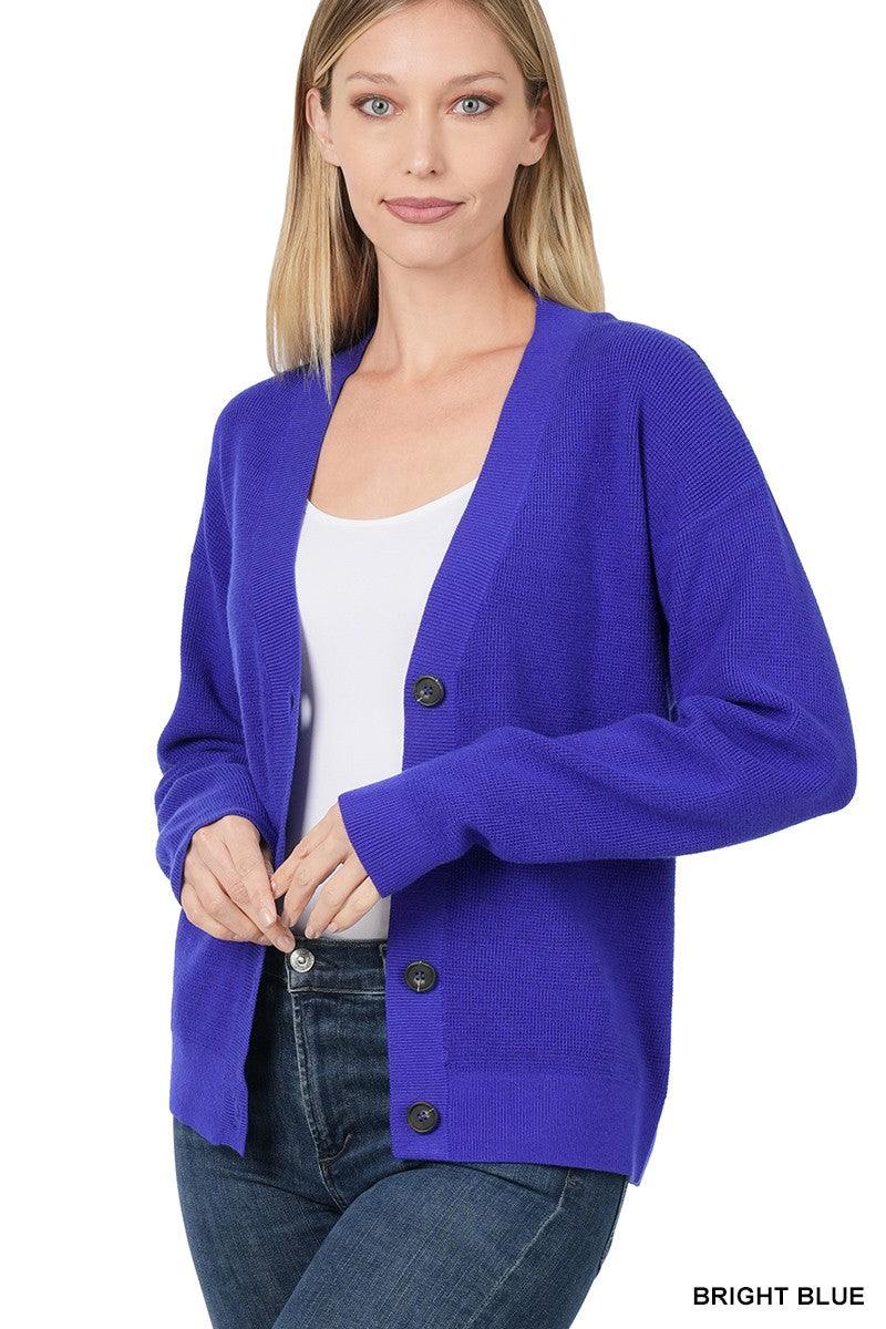 Zoey Viscose Sweater Cardigan Bright Blue