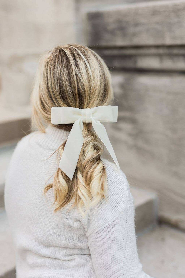 Grace & Grandeur Judy Short Bow Barrette: Dusty Mauve - The Color Collab
