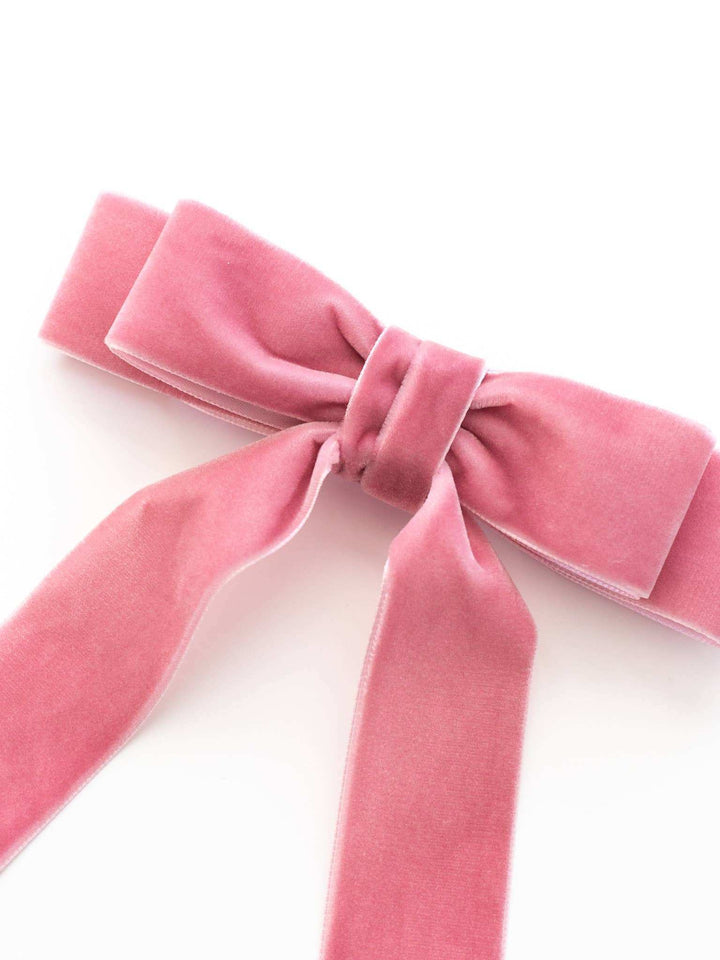 Grace & Grandeur Judy Short Bow Barrette: Dusty Mauve - The Color Collab