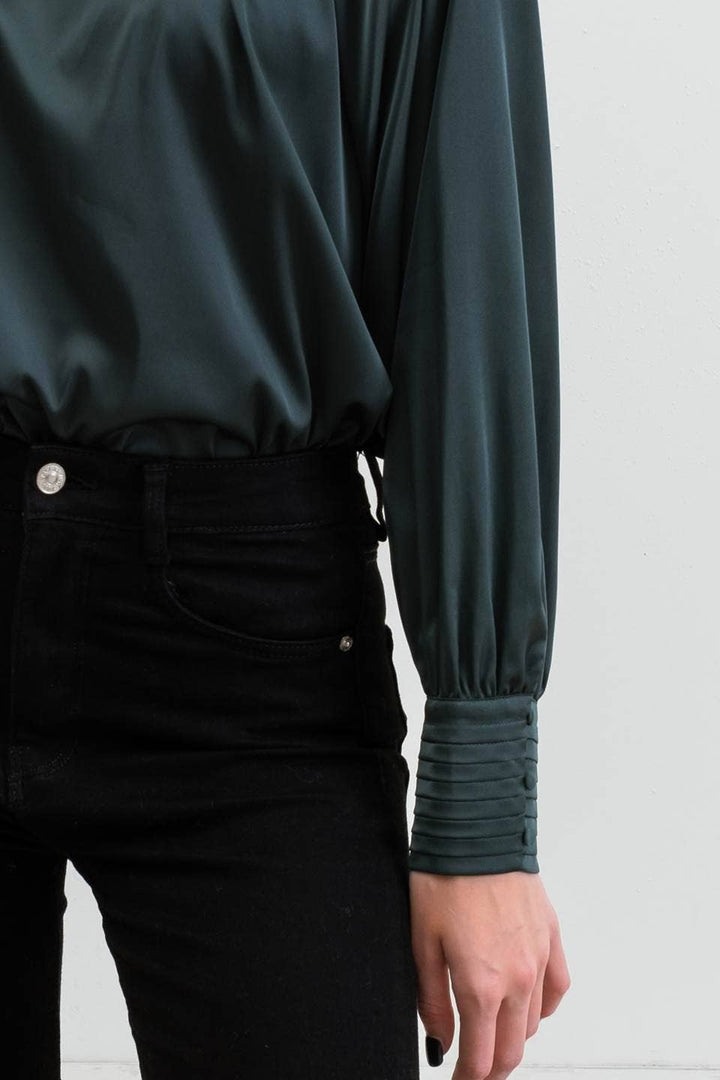 Long Buttoned Bishop Sleeve Blouse - The Color Collab