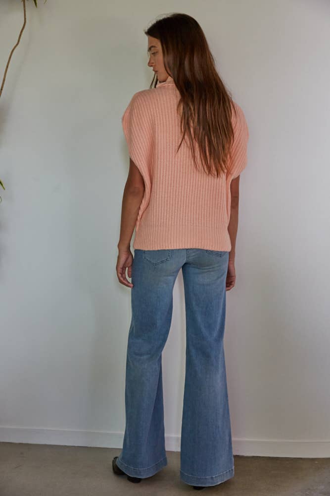 Ribbed Turtleneck Vest Top - The Color Collab