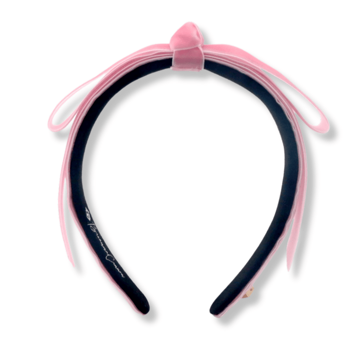 Thin Light Pink Ribbon Bow Headband - The Color Collab