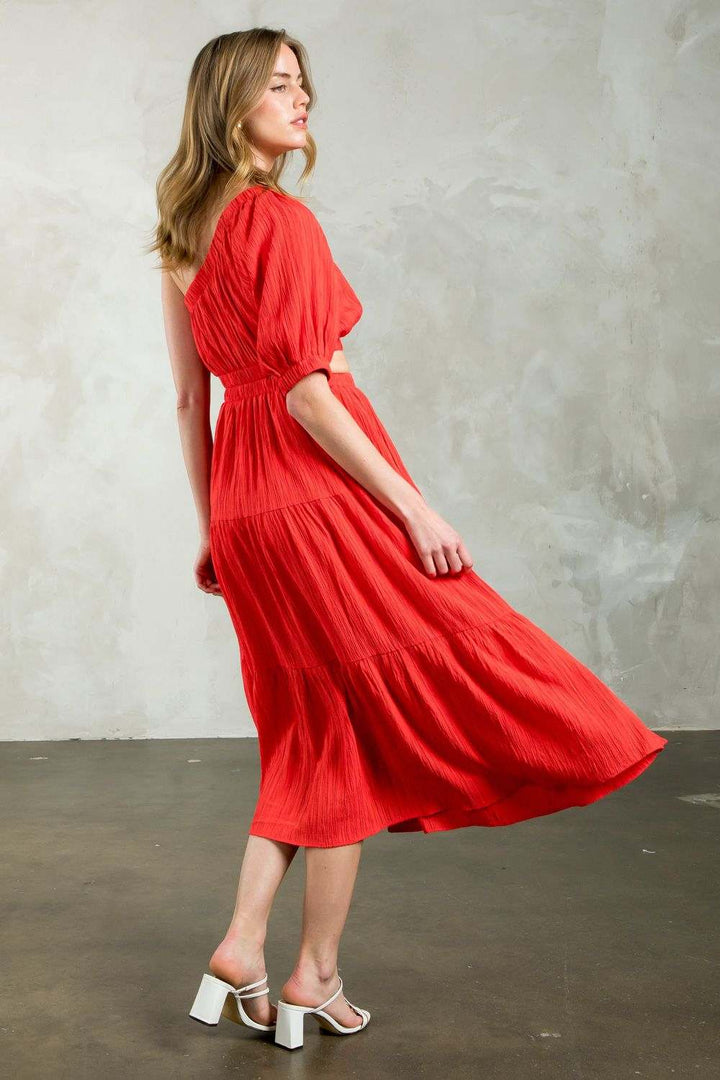 THML - Textured Cut Out Maxi Dress - The Color Collab