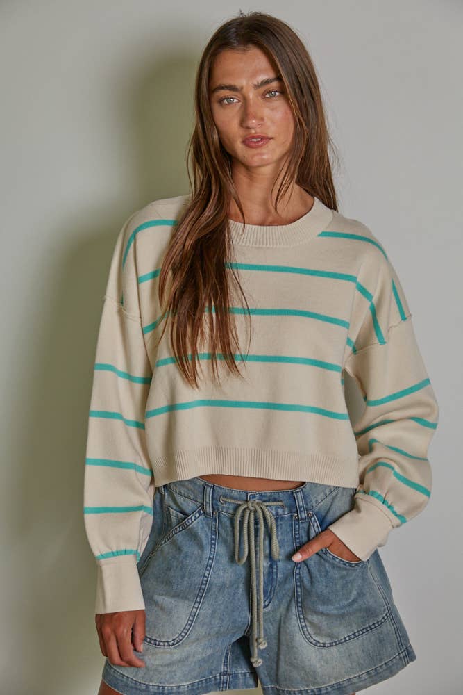 Striped Crew Long Sleeve Sweater