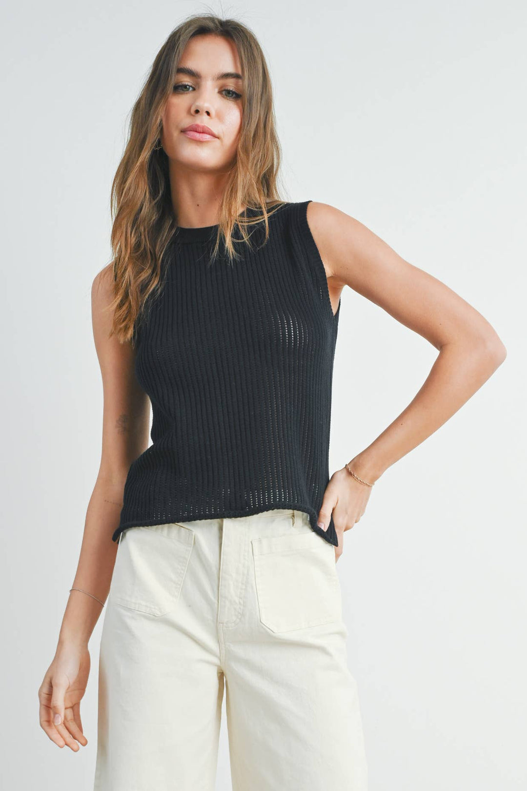 Ribbed Knit Sweater Vest