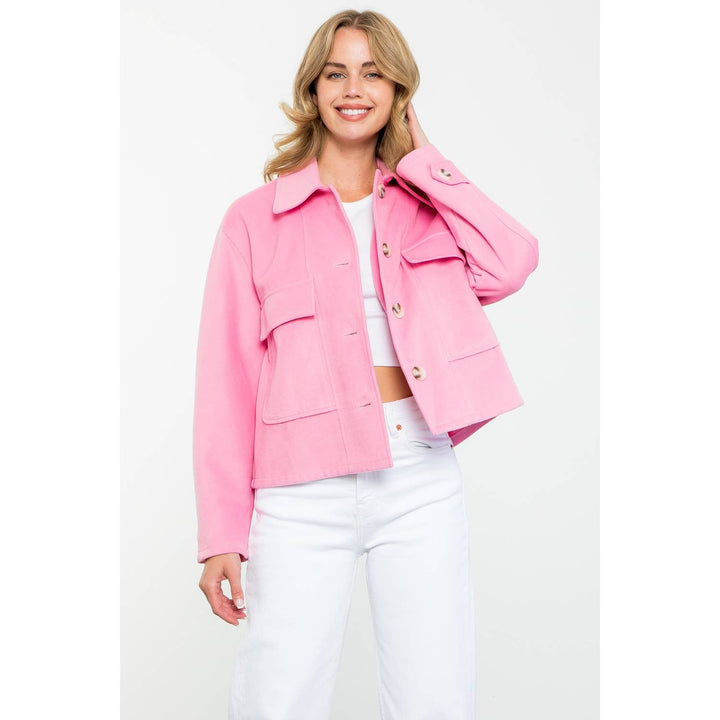 Pink Button Up Jacket