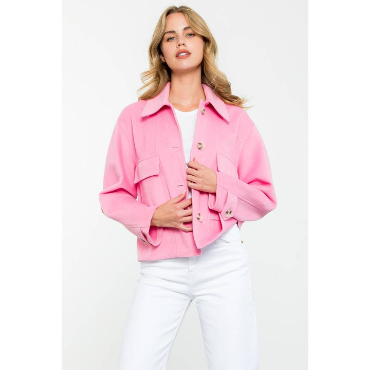 Pink Button Up Jacket