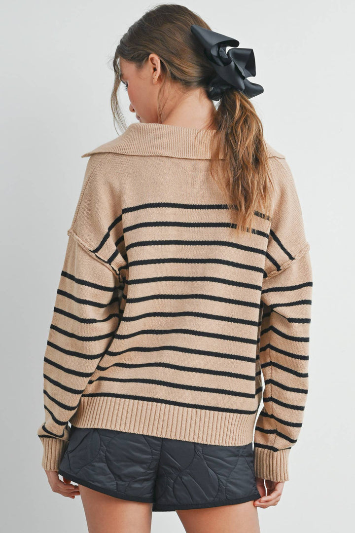 V-Neck Striped Sweater