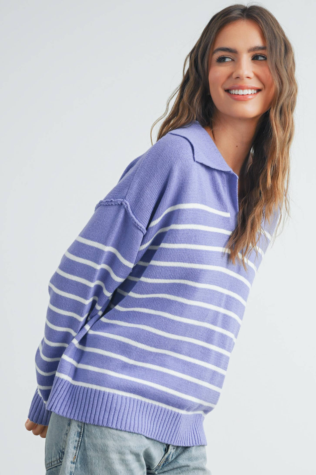 V-Neck Striped Sweater