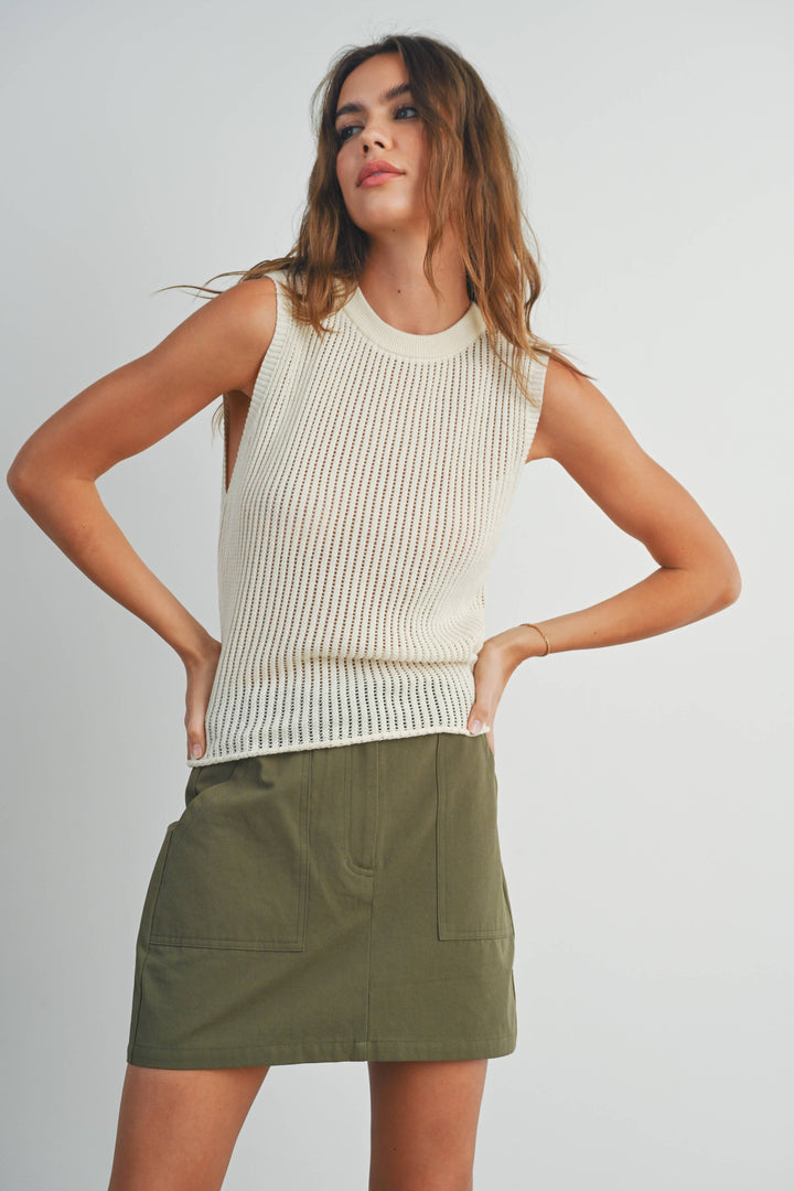 Ribbed Knit Sweater Vest