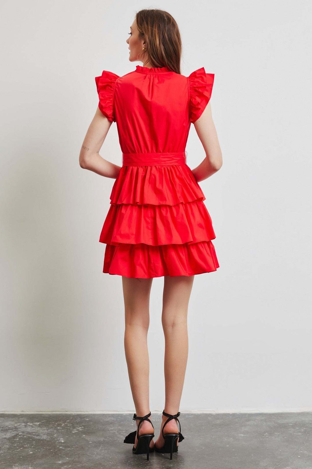 Hannah Tiered Flutter Ruffle Dress