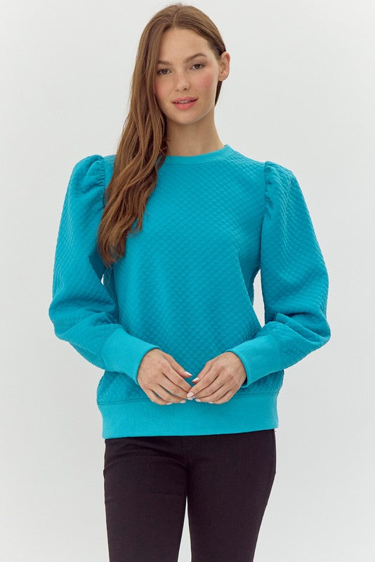 Embossing Textured Sweatshirts Top