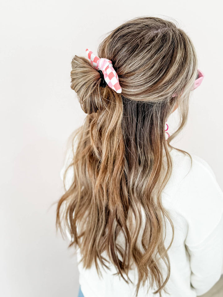 Multi-Pink Checkered Pony Bow