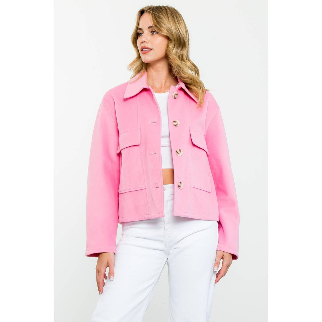 Pink Button Up Jacket