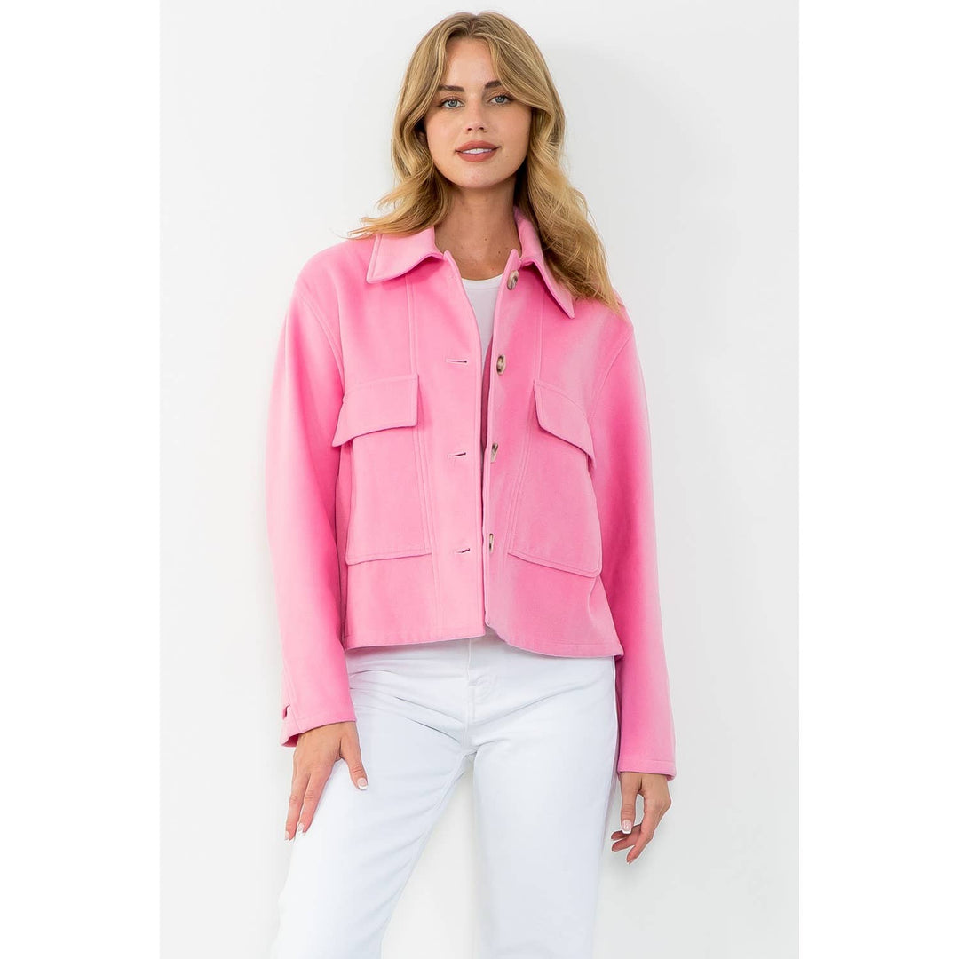 Pink Button Up Jacket