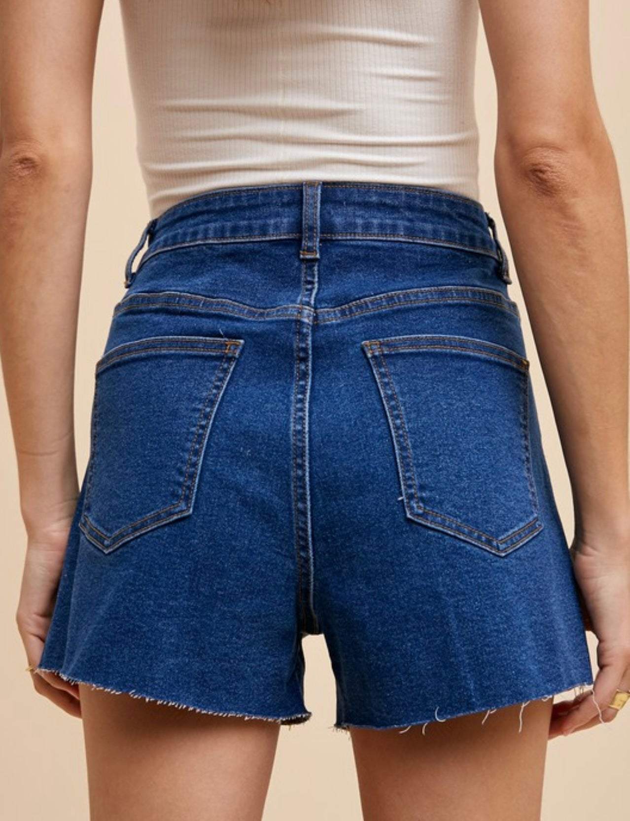 High waisted stretch jean shorts online