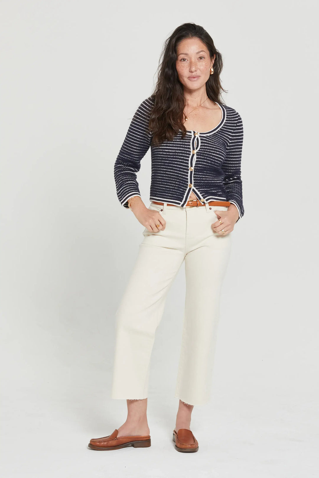 Aberdeen Ankle Crop High Rise Jean-Ecru