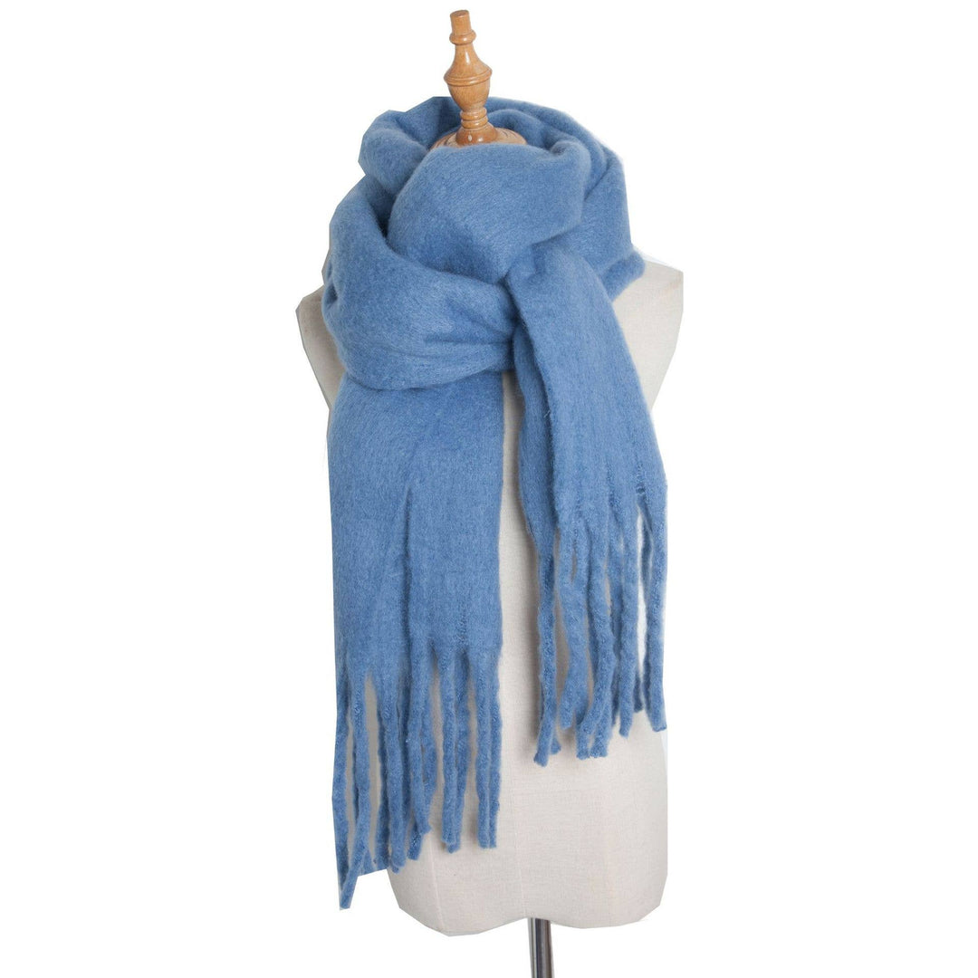 Soft Fringe Scarf Wrap - White