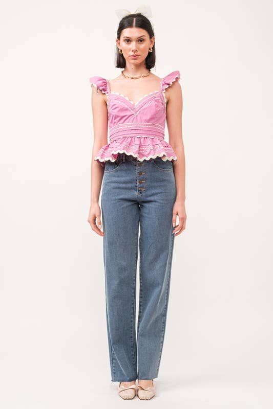 Jeanie Pink Top