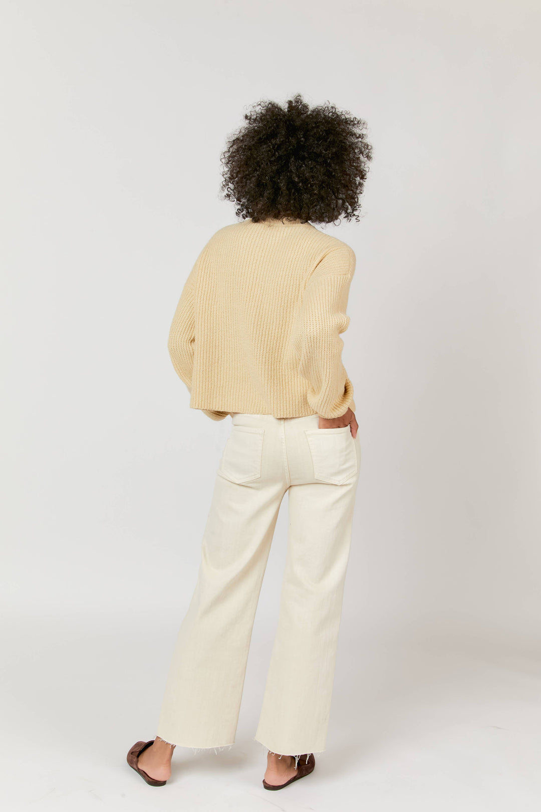 Aberdeen Ankle Crop High Rise Jean-Ecru