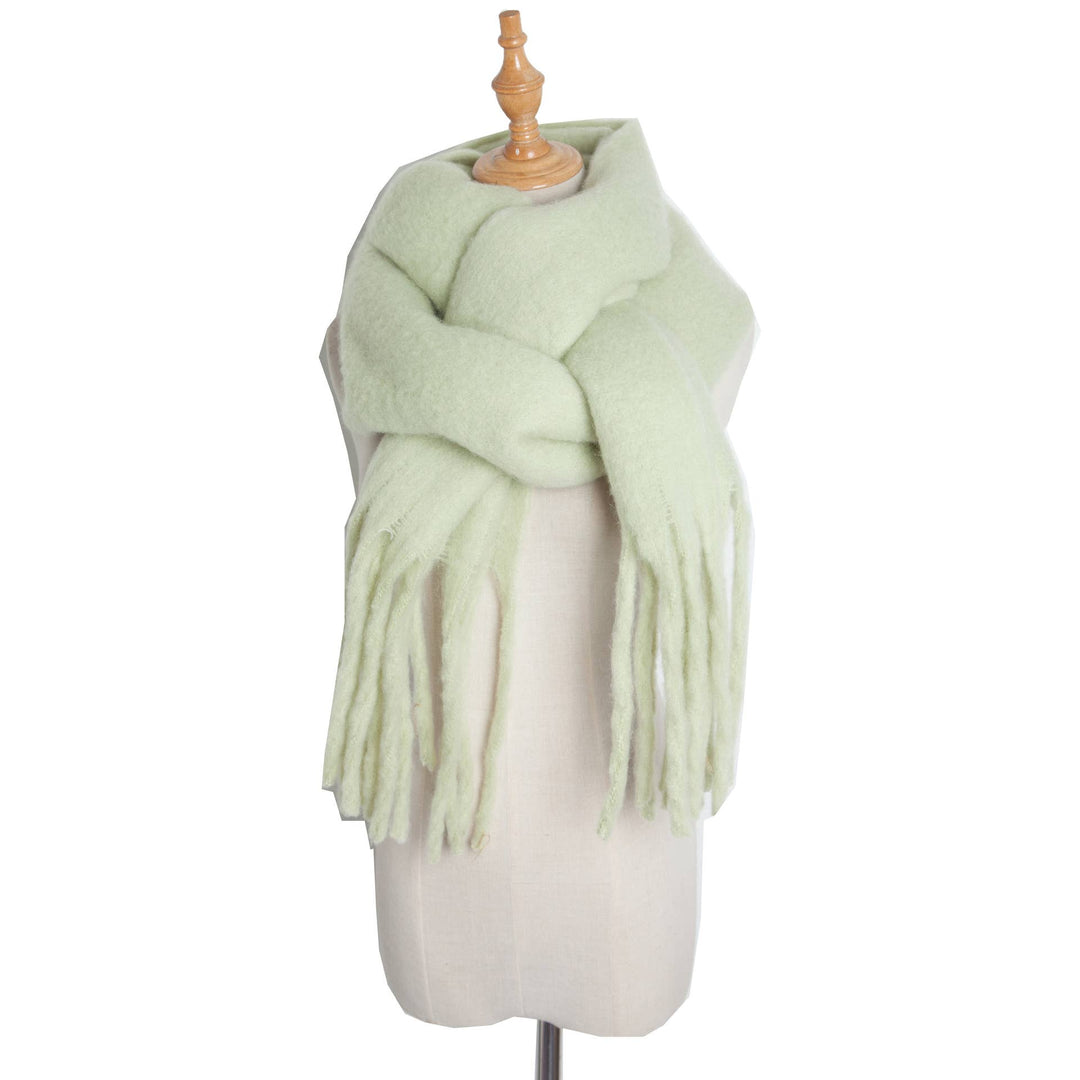 Soft Fringe Scarf Wrap - Bright Green