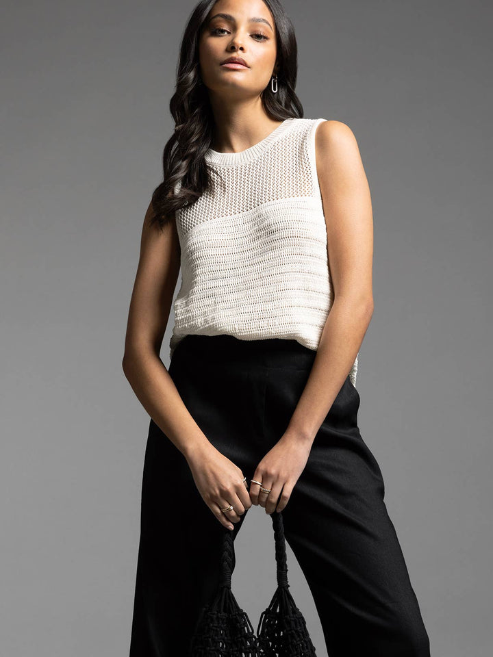 Knit Sayra Tank-Ivory