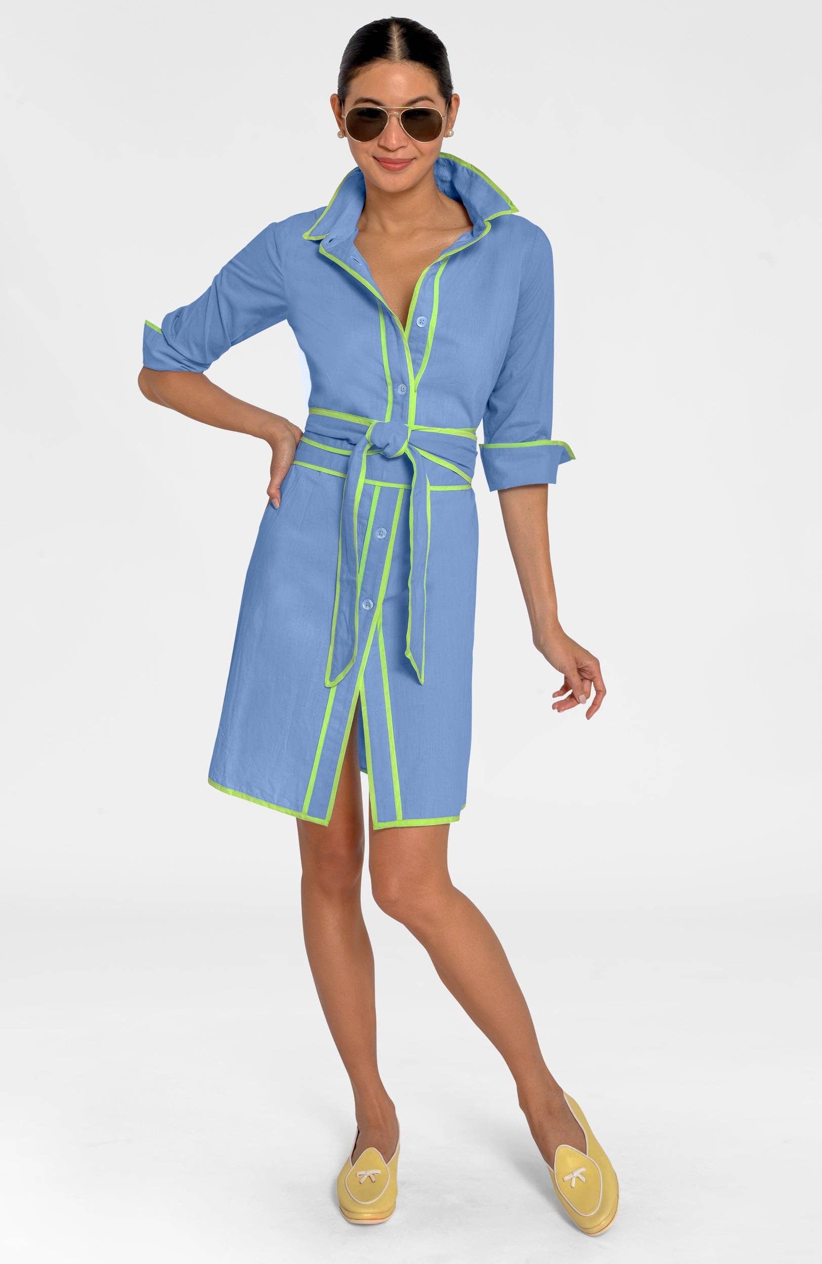 Shirt Tails Short Cotton Dress - Peri – The Color Collab