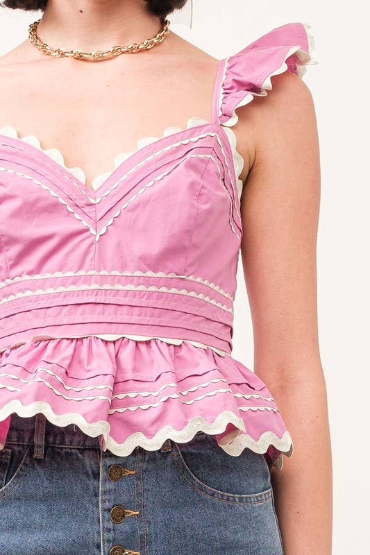 Jeanie Pink Top