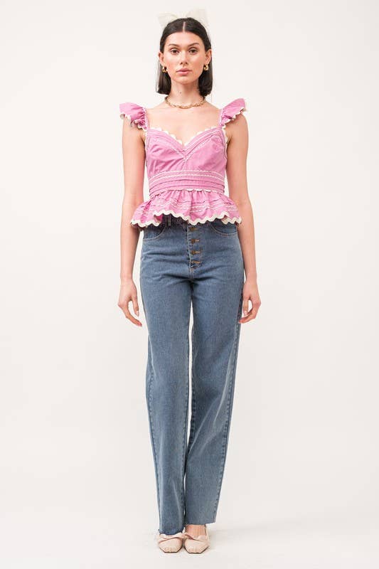 Jeanie Pink Top