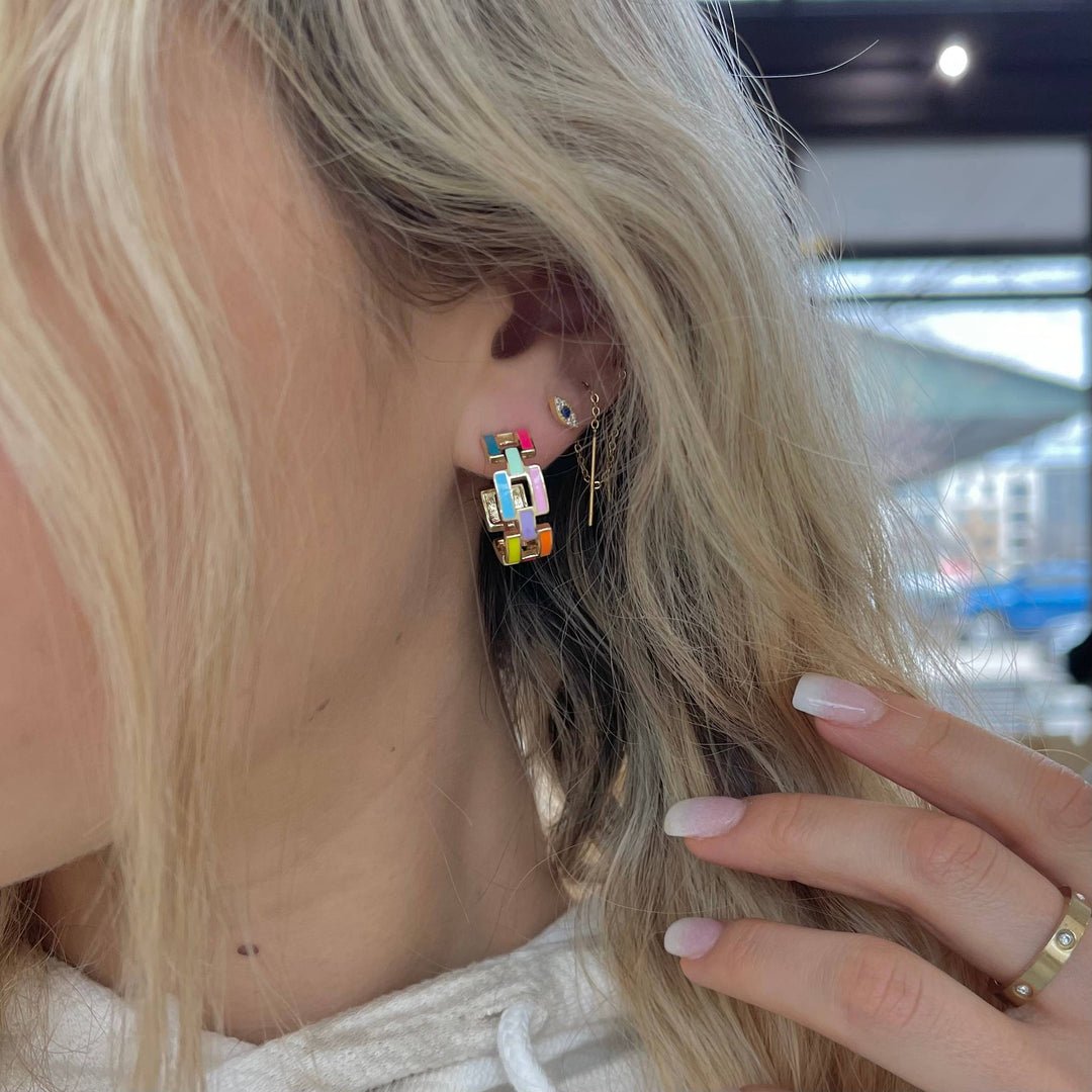 Poppy Multicolor Acrylic Hoops Earrings