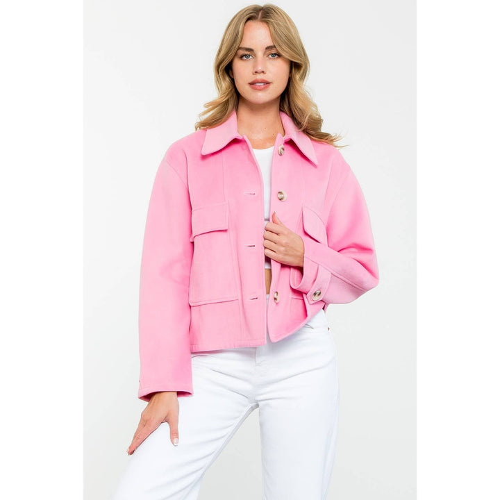 Pink Button Up Jacket