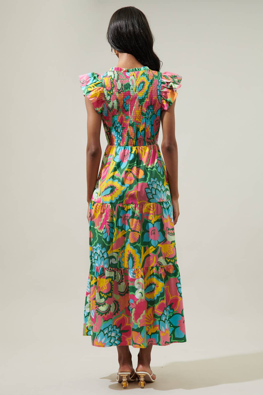 Tropics Tiered Midi Dress