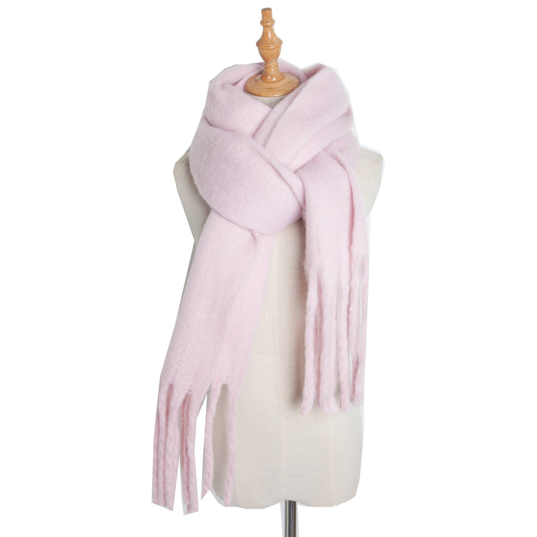 Soft Fringe Scarf Wrap - White