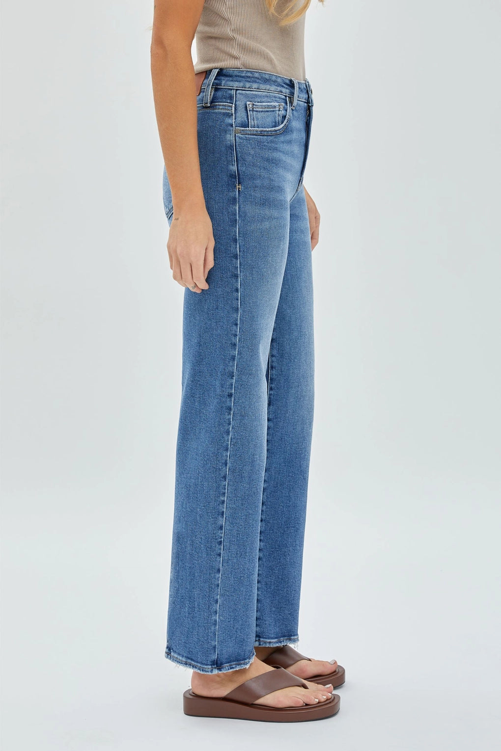 Medium Wash Clean Stretch Straight Jean