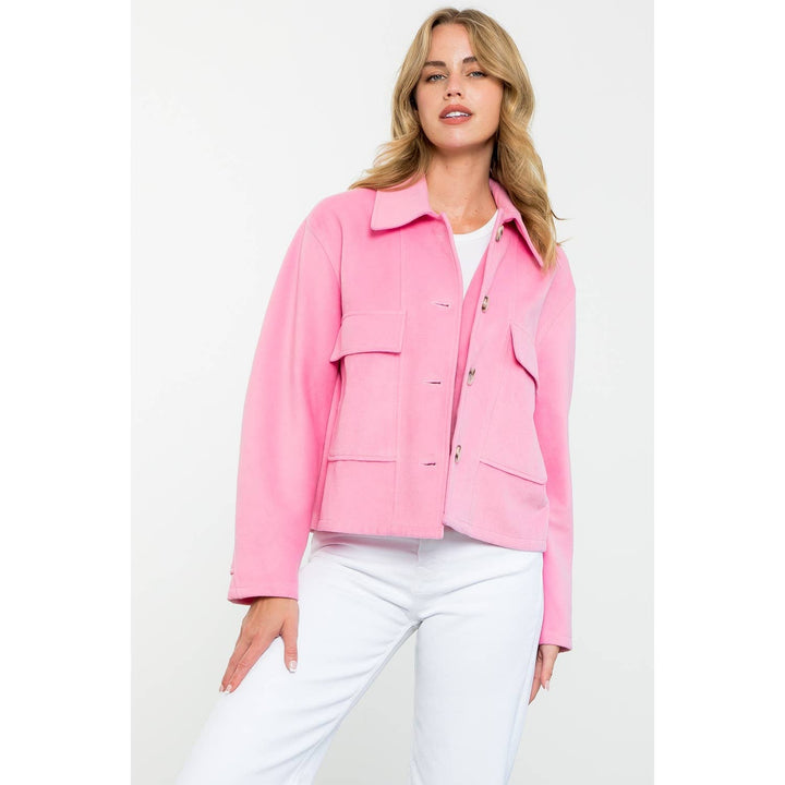 Pink Button Up Jacket