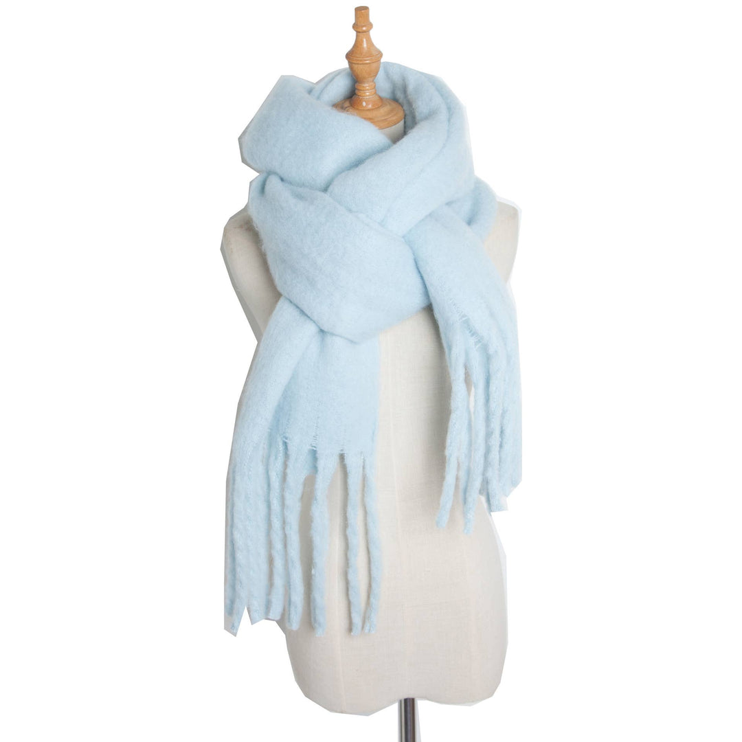 Soft Fringe Scarf Wrap - White