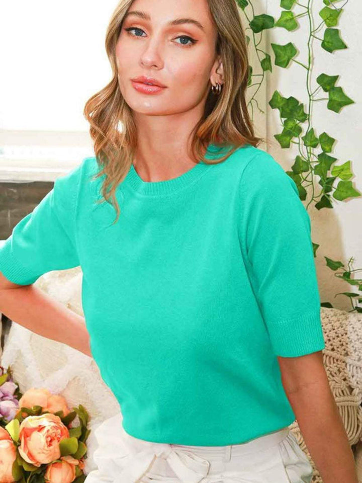 Vivian - Short Sleeve Summer Sweater Top