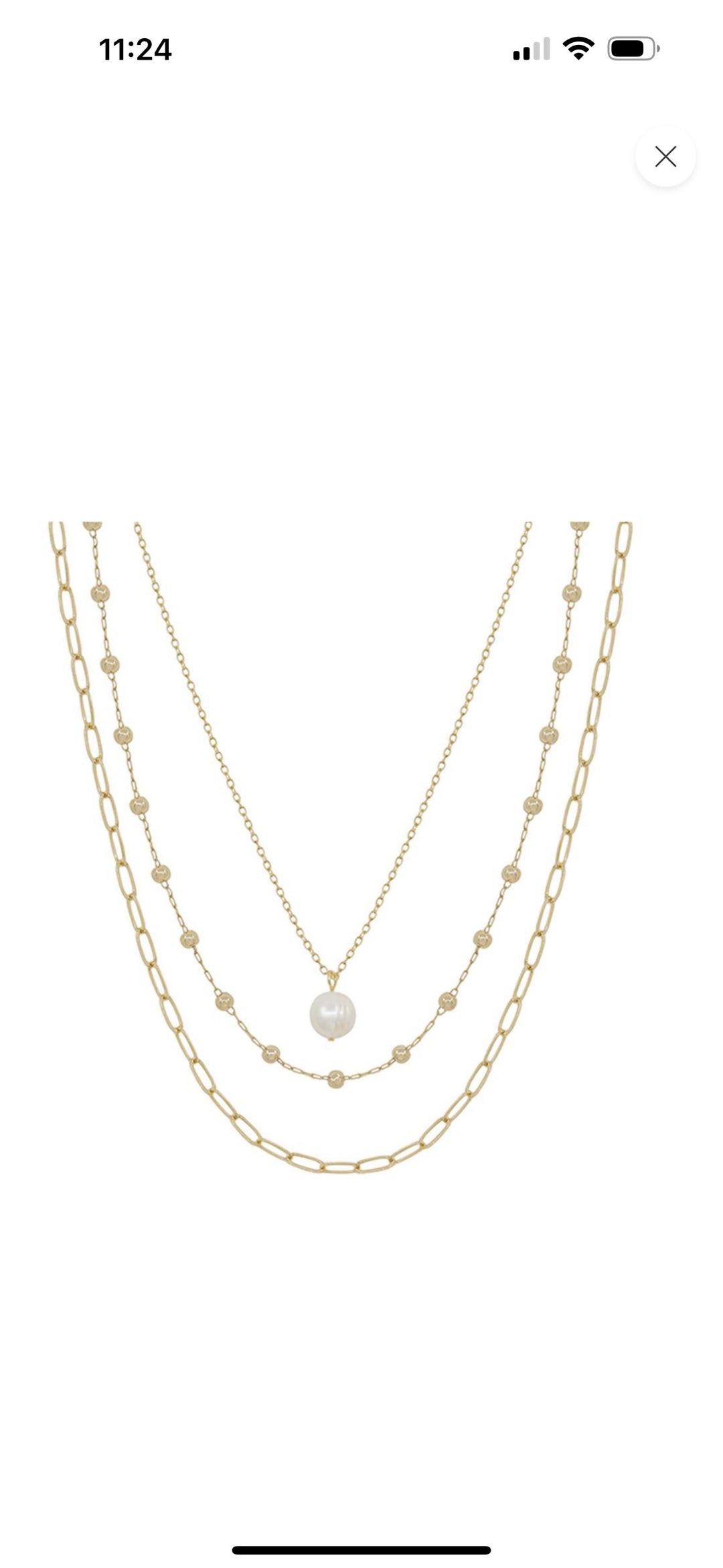 Isla 3 Layer Necklace (pearl)