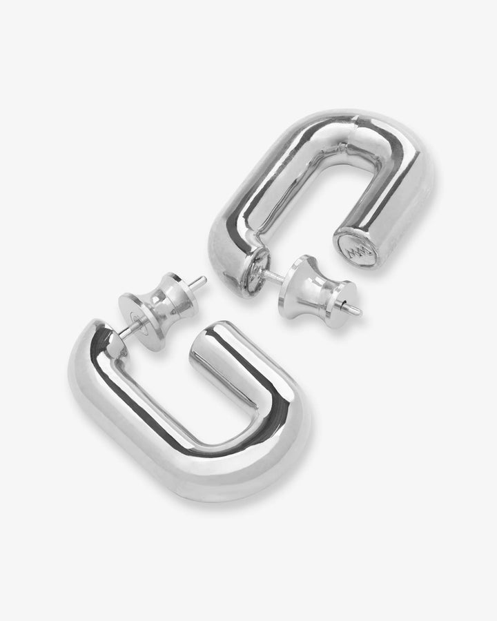 Lil' Frankie Chain Huggies-Silver
