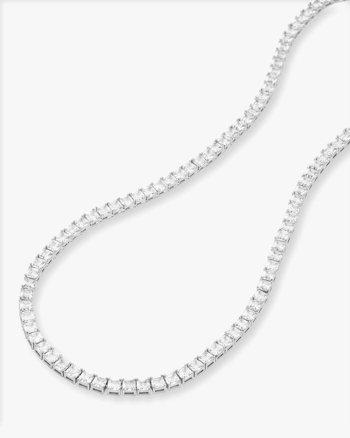 The Queen's Tennis Necklace-Silver