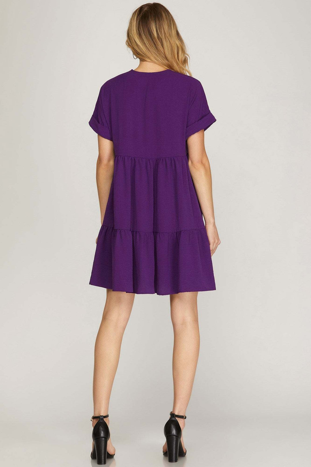 Sky Drop Shoulder Woven Dress