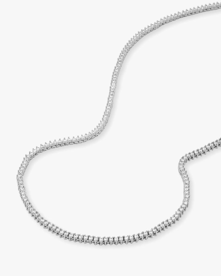 Baby Not Your Basic Tennis Necklace-Silver