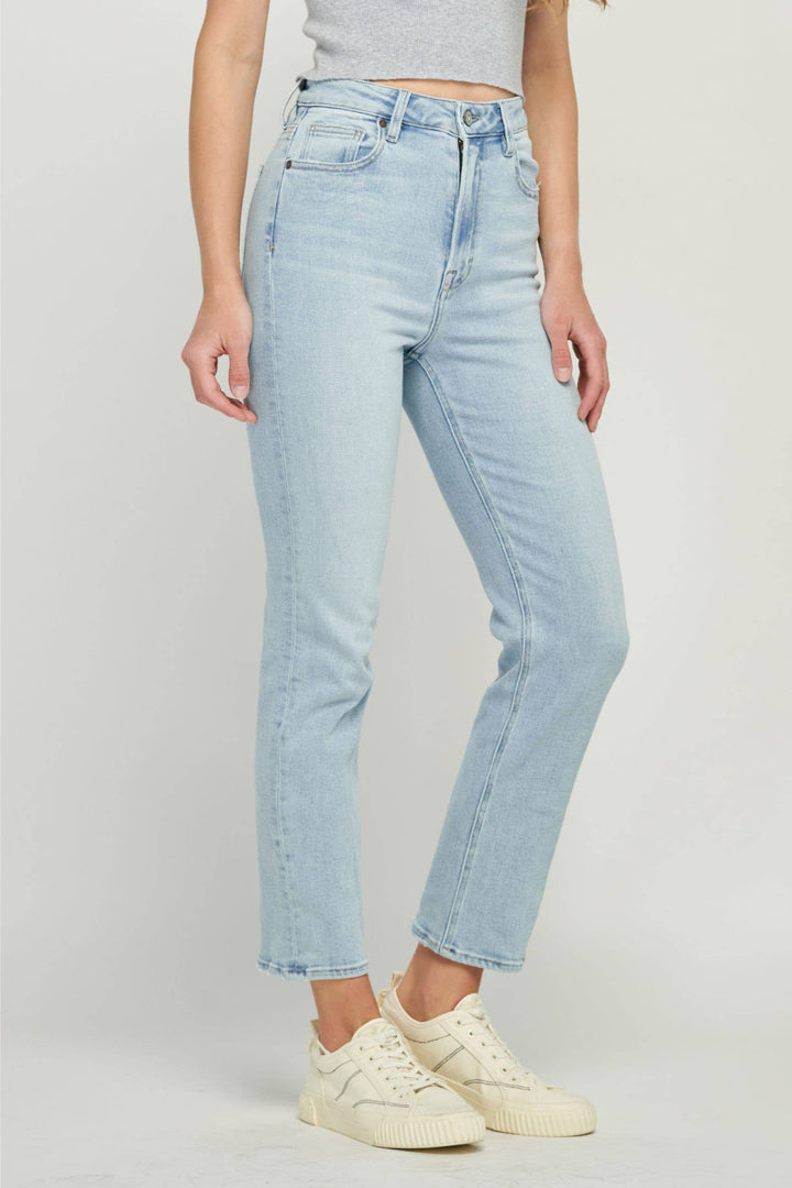 Medium Light Clean Classic Stretch Mom Jean