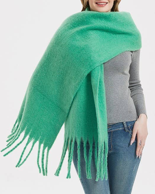 Soft Fringe Scarf Wrap - White