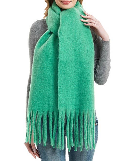 Soft Fringe Scarf Wrap - White