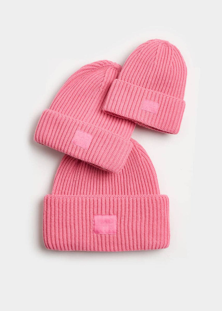 Adult Mad Hatter Ribbed Knit Beanie - Sachet Pink - The Color Collab