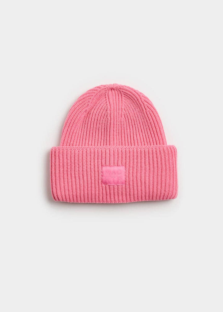 Adult Mad Hatter Ribbed Knit Beanie - Sachet Pink - The Color Collab
