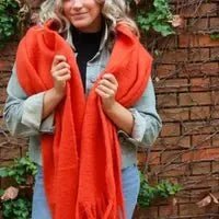 Aniston Orange Scarf - The Color Collab
