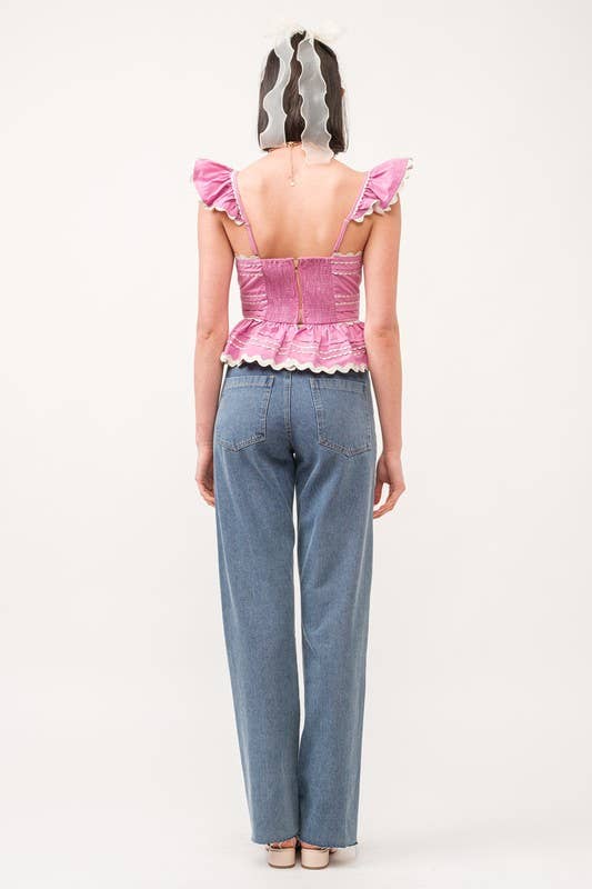 Jeanie Pink Top