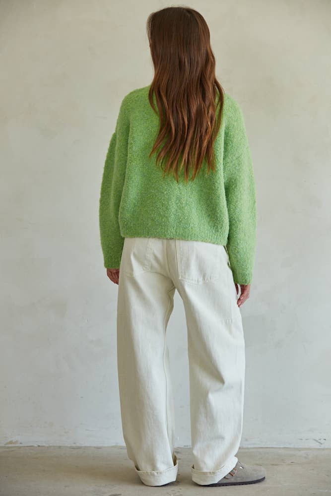 Chunky Spring Green Knit Sweater